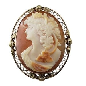 14 Karat Yellow Gold Cameo Brooch/Pendant #20874